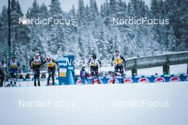 05.12.2021, Lillehammer, Norway (NOR): Victoria Carl (GER), Pia Fink (GER), Julia Kern (USA), Jessie Diggins (USA), (l-r)  - FIS world cup cross-country, 4x5km women, Lillehammer (NOR). www.nordicfocus.com. © Modica/NordicFocus. Every downloaded picture is fee-liable.