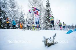 05.12.2021, Lillehammer, Norway (NOR): Frida Karlsson (SWE), Laura Gimmler (GER), Heidi Weng (NOR), Anne Kylloenen (FIN), (l-r)  - FIS world cup cross-country, 4x5km women, Lillehammer (NOR). www.nordicfocus.com. © Modica/NordicFocus. Every downloaded picture is fee-liable.