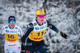 05.12.2021, Lillehammer, Norway (NOR): Jenny Solin (SWE), Coletta Rydzek (GER), (l-r)  - FIS world cup cross-country, 4x5km women, Lillehammer (NOR). www.nordicfocus.com. © Modica/NordicFocus. Every downloaded picture is fee-liable.
