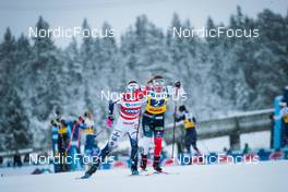 05.12.2021, Lillehammer, Norway (NOR): Moa Olsson (SWE), Helene  Fossesholm (NOR), (l-r)  - FIS world cup cross-country, 4x5km women, Lillehammer (NOR). www.nordicfocus.com. © Modica/NordicFocus. Every downloaded picture is fee-liable.