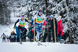 05.12.2021, Lillehammer, Norway (NOR): Laura Gimmler (GER), Anne Kylloenen (FIN), (l-r)  - FIS world cup cross-country, 4x5km women, Lillehammer (NOR). www.nordicfocus.com. © Modica/NordicFocus. Every downloaded picture is fee-liable.