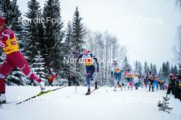 05.12.2021, Lillehammer, Norway (NOR): Yana Kirpichenko (RUS), Hailey Swirbul (USA), Katri Lylynpera (FIN), Maiken Caspersen Falla (NOR), Louise Lindstroem (SWE), Dahria Beatty (CAN), Tereza Beranova (CZE), (l-r)  - FIS world cup cross-country, 4x5km women, Lillehammer (NOR). www.nordicfocus.com. © Modica/NordicFocus. Every downloaded picture is fee-liable.