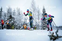 05.12.2021, Lillehammer, Norway (NOR): Jasmin Kahara (FIN), Rosie Brennan (USA), (l-r)  - FIS world cup cross-country, 4x5km women, Lillehammer (NOR). www.nordicfocus.com. © Modica/NordicFocus. Every downloaded picture is fee-liable.