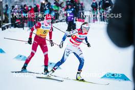 05.12.2021, Lillehammer, Norway (NOR): Tatiana Sorina (RUS), Ebba Andersson (SWE), (l-r)  - FIS world cup cross-country, 4x5km women, Lillehammer (NOR). www.nordicfocus.com. © Modica/NordicFocus. Every downloaded picture is fee-liable.