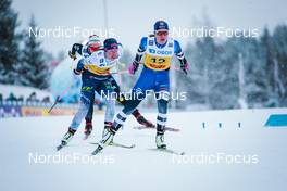 05.12.2021, Lillehammer, Norway (NOR): Pia Fink (GER), Kerttu Niskanen (FIN), Ragnhild Haga (NOR), (l-r)  - FIS world cup cross-country, 4x5km women, Lillehammer (NOR). www.nordicfocus.com. © Modica/NordicFocus. Every downloaded picture is fee-liable.