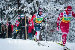 05.12.2021, Lillehammer, Norway (NOR): Heidi Weng (NOR), Natalia Nepryaeva (RUS), (l-r)  - FIS world cup cross-country, 4x5km women, Lillehammer (NOR). www.nordicfocus.com. © Modica/NordicFocus. Every downloaded picture is fee-liable.