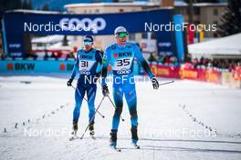 12.12.2021, Davos, Switzerland (SUI): Roman Furger (SUI), Maurice Manificat (FRA), (l-r)  - FIS world cup cross-country, 15km men, Davos (SUI). www.nordicfocus.com. © Modica/NordicFocus. Every downloaded picture is fee-liable.