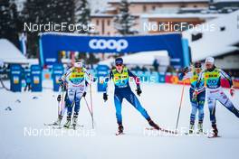 11.12.2021, Davos, Switzerland (SUI): Anna Dyvik (SWE), Laurien Van Der Graaff (SUI), Emma Ribom (SWE), (l-r)  - FIS world cup cross-country, individual sprint, Davos (SUI). www.nordicfocus.com. © Modica/NordicFocus. Every downloaded picture is fee-liable.