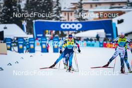11.12.2021, Davos, Switzerland (SUI): Laurien Van Der Graaff (SUI), Emma Ribom (SWE), (l-r)  - FIS world cup cross-country, individual sprint, Davos (SUI). www.nordicfocus.com. © Modica/NordicFocus. Every downloaded picture is fee-liable.