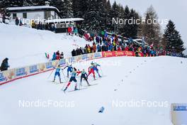 11.12.2021, Davos, Switzerland (SUI): Katri Lylynpera (FIN), Nadine Faehndrich (SUI), Ane Appelkvist Stenseth (NOR), Katerina Janatova (CZE), Natalia Nepryaeva (RUS), Eva Urevc (SLO), (l-r)  - FIS world cup cross-country, individual sprint, Davos (SUI). www.nordicfocus.com. © Modica/NordicFocus. Every downloaded picture is fee-liable.