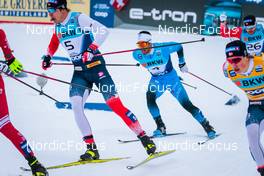 11.12.2021, Davos, Switzerland (SUI): Erik Valnes (NOR), Richard Jouve (FRA), (l-r)  - FIS world cup cross-country, individual sprint, Davos (SUI). www.nordicfocus.com. © Modica/NordicFocus. Every downloaded picture is fee-liable.
