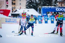 11.12.2021, Davos, Switzerland (SUI): Maja Dahlqvist (SWE), Jessie Diggins (USA), Lotta Udnes Weng (NOR), (l-r)  - FIS world cup cross-country, individual sprint, Davos (SUI). www.nordicfocus.com. © Modica/NordicFocus. Every downloaded picture is fee-liable.