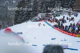 11.12.2021, Davos, Switzerland (SUI): Yulia Stupak (RUS), Natalia Nepryaeva (RUS), Maja Dahlqvist (SWE), Nadine Faehndrich (SUI), (l-r)  - FIS world cup cross-country, individual sprint, Davos (SUI). www.nordicfocus.com. © Modica/NordicFocus. Every downloaded picture is fee-liable.
