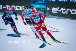 11.12.2021, Davos, Switzerland (SUI): Erik Valnes (NOR), Sergey Ustiugov (RUS), (l-r)  - FIS world cup cross-country, individual sprint, Davos (SUI). www.nordicfocus.com. © Modica/NordicFocus. Every downloaded picture is fee-liable.