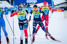 11.12.2021, Davos, Switzerland (SUI): Tiril Udnes Weng (NOR), Hailey Swirbul (USA), Hristina Matsokina (RUS), (l-r)  - FIS world cup cross-country, individual sprint, Davos (SUI). www.nordicfocus.com. © Modica/NordicFocus. Every downloaded picture is fee-liable.