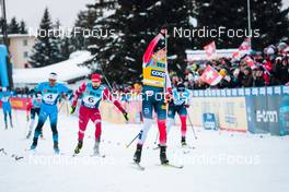 11.12.2021, Davos, Switzerland (SUI): Sergey Ustiugov (RUS), Johannes Klaebo (NOR), (l-r)  - FIS world cup cross-country, individual sprint, Davos (SUI). www.nordicfocus.com. © Modica/NordicFocus. Every downloaded picture is fee-liable.