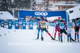 11.12.2021, Davos, Switzerland (SUI): Johannes Klaebo (NOR), Michal Novak (CZE), Gustaf Berglund (SWE), (l-r)  - FIS world cup cross-country, individual sprint, Davos (SUI). www.nordicfocus.com. © Modica/NordicFocus. Every downloaded picture is fee-liable.