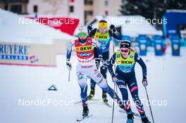 11.12.2021, Davos, Switzerland (SUI): Maja Dahlqvist (SWE), Coletta Rydzek (GER), Jessie Diggins (USA), (l-r)  - FIS world cup cross-country, individual sprint, Davos (SUI). www.nordicfocus.com. © Modica/NordicFocus. Every downloaded picture is fee-liable.