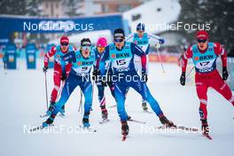 11.12.2021, Davos, Switzerland (SUI): Valerio Grond (SUI), Jovian Hediger (SUI), Alexander Erentev (RUS), (l-r)  - FIS world cup cross-country, individual sprint, Davos (SUI). www.nordicfocus.com. © Modica/NordicFocus. Every downloaded picture is fee-liable.