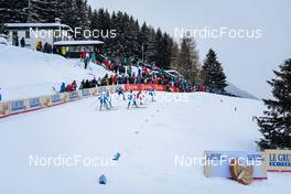 11.12.2021, Davos, Switzerland (SUI): Jasmin Kahara (FIN), Caterina Ganz (ITA), Rosie Brennan (USA), Lena Quintin (FRA), Izabela Marcisz (POL), Anamarija Lampic (SLO), (l-r)  - FIS world cup cross-country, individual sprint, Davos (SUI). www.nordicfocus.com. © Modica/NordicFocus. Every downloaded picture is fee-liable.