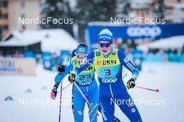 11.12.2021, Davos, Switzerland (SUI): Caterina Ganz (ITA), Anamarija Lampic (SLO), (l-r)  - FIS world cup cross-country, individual sprint, Davos (SUI). www.nordicfocus.com. © Modica/NordicFocus. Every downloaded picture is fee-liable.