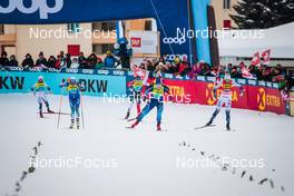 11.12.2021, Davos, Switzerland (SUI): Emma Ribom (SWE), Anamarija Lampic (SLO), Tiril Udnes Weng (NOR), Nadine Faehndrich (SUI), Maja Dahlqvist (SWE), (l-r)  - FIS world cup cross-country, individual sprint, Davos (SUI). www.nordicfocus.com. © Modica/NordicFocus. Every downloaded picture is fee-liable.