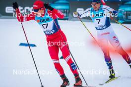11.12.2021, Davos, Switzerland (SUI): Alexander Erentev (RUS), Anton Persson (SWE), (l-r)  - FIS world cup cross-country, individual sprint, Davos (SUI). www.nordicfocus.com. © Modica/NordicFocus. Every downloaded picture is fee-liable.
