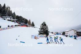 11.12.2021, Davos, Switzerland (SUI): Krista Parmakoski (FIN), Emma Ribom (SWE), Patricija Eiduka (LAT), Laurien Van Der Graaff (SUI), Anna Dyvik (SWE), Jasmi Joensuu (FIN), (l-r)  - FIS world cup cross-country, individual sprint, Davos (SUI). www.nordicfocus.com. © Modica/NordicFocus. Every downloaded picture is fee-liable.