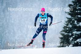 11.12.2021, Davos, Switzerland (SUI): Gus Schumacher (USA) - FIS world cup cross-country, individual sprint, Davos (SUI). www.nordicfocus.com. © Modica/NordicFocus. Every downloaded picture is fee-liable.