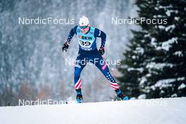 11.12.2021, Davos, Switzerland (SUI): Kevin Bolger (USA) - FIS world cup cross-country, individual sprint, Davos (SUI). www.nordicfocus.com. © Modica/NordicFocus. Every downloaded picture is fee-liable.