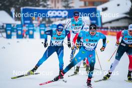 11.12.2021, Davos, Switzerland (SUI): Janik Riebli (SUI), Renaud Jay (FRA), (l-r)  - FIS world cup cross-country, individual sprint, Davos (SUI). www.nordicfocus.com. © Modica/NordicFocus. Every downloaded picture is fee-liable.