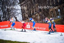 18.12.2021, Dresden, Germany (GER): Jasmi Joensuu (FIN), Lisa Unterweger (AUT), Eva Urevc (SLO), Victoria Carl (GER), Laura Gimmler (GER), (l-r) - FIS world cup cross-country, individual sprint, Dresden (GER). www.nordicfocus.com. © Tumashov/NordicFocus. Every downloaded picture is fee-liable.