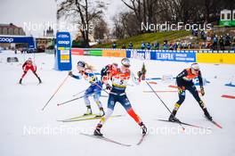 18.12.2021, Dresden, Germany (GER): Jasmi Joensuu (FIN), Mathilde Myhrvold (NOR), Victoria Carl (GER), (l-r) - FIS world cup cross-country, individual sprint, Dresden (GER). www.nordicfocus.com. © Tumashov/NordicFocus. Every downloaded picture is fee-liable.