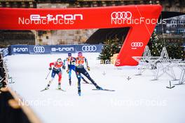 18.12.2021, Dresden, Germany (GER): Magni Smedaas (NOR), Laurien Van Der Graaff (SUI), Sofie Krehl (GER), (l-r) - FIS world cup cross-country, individual sprint, Dresden (GER). www.nordicfocus.com. © Tumashov/NordicFocus. Every downloaded picture is fee-liable.