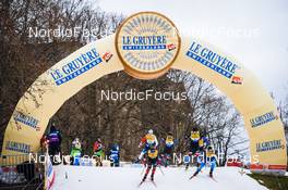 18.12.2021, Dresden, Germany (GER): Finn Haagen Krogh (NOR), Graham Ritchie (CAN), Jan Pechousek (CZE), Ondrej Cerny (CZE), Jovian Hediger (SUI), (l-r) - FIS world cup cross-country, individual sprint, Dresden (GER). www.nordicfocus.com. © Tumashov/NordicFocus. Every downloaded picture is fee-liable.