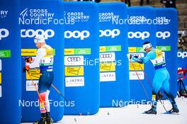 18.12.2021, Dresden, Germany (GER): Thomas Helland Larsen (NOR), Richard Jouve (FRA), (l-r) - FIS world cup cross-country, individual sprint, Dresden (GER). www.nordicfocus.com. © Tumashov/NordicFocus. Every downloaded picture is fee-liable.