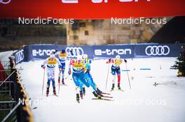 18.12.2021, Dresden, Germany (GER): Marcus Grate (SWE), Andrew Young (GBR), Thomas Helland Larsen (NOR), (l-r) - FIS world cup cross-country, individual sprint, Dresden (GER). www.nordicfocus.com. © Tumashov/NordicFocus. Every downloaded picture is fee-liable.