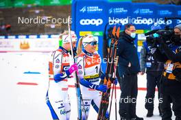 18.12.2021, Dresden, Germany (GER): Maja Dahlqvist (SWE), Jonna Sundling (SWE), (l-r) - FIS world cup cross-country, individual sprint, Dresden (GER). www.nordicfocus.com. © Tumashov/NordicFocus. Every downloaded picture is fee-liable.