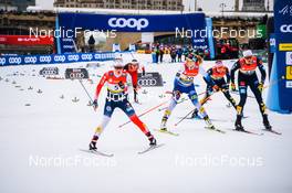 18.12.2021, Dresden, Germany (GER): Mathilde Myhrvold (NOR), Jasmi Joensuu (FIN), Laura Gimmler (GER), Victoria Carl (GER), (l-r) - FIS world cup cross-country, individual sprint, Dresden (GER). www.nordicfocus.com. © Tumashov/NordicFocus. Every downloaded picture is fee-liable.