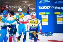 18.12.2021, Dresden, Germany (GER): Federico Pellegrino (ITA), Sindre Bjoernestad Skar (NOR), (l-r) - FIS world cup cross-country, individual sprint, Dresden (GER). www.nordicfocus.com. © Tumashov/NordicFocus. Every downloaded picture is fee-liable.