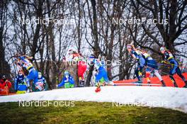 18.12.2021, Dresden, Germany (GER): Jasmi Joensuu (FIN), Lisa Unterweger (AUT), Eva Urevc (SLO), Victoria Carl (GER), Laura Gimmler (GER), (l-r) - FIS world cup cross-country, individual sprint, Dresden (GER). www.nordicfocus.com. © Tumashov/NordicFocus. Every downloaded picture is fee-liable.