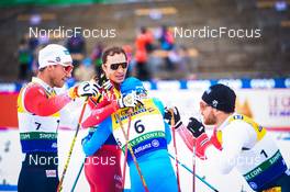 18.12.2021, Dresden, Germany (GER): Even Northug (NOR), Gleb Retivykh (RUS), Federico Pellegrino (ITA), Haavard Solaas Taugboel (NOR), (l-r) - FIS world cup cross-country, individual sprint, Dresden (GER). www.nordicfocus.com. © Tumashov/NordicFocus. Every downloaded picture is fee-liable.