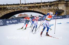 18.12.2021, Dresden, Germany (GER): Kristine Stavaas Skistad (NOR), Maja Dahlqvist (SWE), Jonna Sundling (SWE), (l-r) - FIS world cup cross-country, individual sprint, Dresden (GER). www.nordicfocus.com. © Tumashov/NordicFocus. Every downloaded picture is fee-liable.
