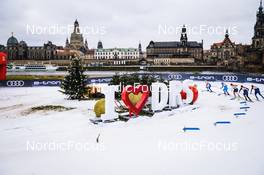 18.12.2021, Dresden, Germany (GER): Alexandra Danner (GER), Julia Kern (USA), Lea Fischer (SUI), Julie Myhre (NOR), Greta Laurent (ITA), Maja Dahlqvist (SWE), (l-r) - FIS world cup cross-country, individual sprint, Dresden (GER). www.nordicfocus.com. © Tumashov/NordicFocus. Every downloaded picture is fee-liable.