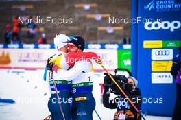 18.12.2021, Dresden, Germany (GER): Sindre Bjoernestad Skar (NOR), Haavard Solaas Taugboel (NOR), (l-r) - FIS world cup cross-country, individual sprint, Dresden (GER). www.nordicfocus.com. © Tumashov/NordicFocus. Every downloaded picture is fee-liable.