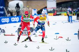 18.12.2021, Dresden, Germany (GER): Alexander Terentev (RUS), Sindre Bjoernestad Skar (NOR), (l-r) - FIS world cup cross-country, individual sprint, Dresden (GER). www.nordicfocus.com. © Tumashov/NordicFocus. Every downloaded picture is fee-liable.