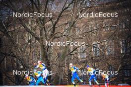 18.12.2021, Dresden, Germany (GER): Federico Pellegrino (ITA), Andrew Young (GBR), Marcus Grate (SWE), Vili Crv (SLO), Juuso Haarala (FIN), Thomas Helland Larsen (NOR), (l-r) - FIS world cup cross-country, individual sprint, Dresden (GER). www.nordicfocus.com. © Tumashov/NordicFocus. Every downloaded picture is fee-liable.