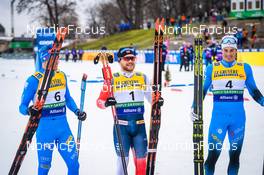 18.12.2021, Dresden, Germany (GER): Federico Pellegrino (ITA), Haavard Solaas Taugboel (NOR), Lucas Chanavat (FRA), (l-r) - FIS world cup cross-country, individual sprint, Dresden (GER). www.nordicfocus.com. © Tumashov/NordicFocus. Every downloaded picture is fee-liable.