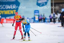 19.12.2021, Dresden, Germany (GER): Hristina Matsokina (RUS), Flora Dolci (FRA), (l-r) - FIS world cup cross-country, team sprint, Dresden (GER). www.nordicfocus.com. © Tumashov/NordicFocus. Every downloaded picture is fee-liable.