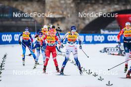 19.12.2021, Dresden, Germany (GER): Jasmin Kahara (FIN), Hristina Matsokina (RUS), Jenny Solin (SWE-II), (l-r) - FIS world cup cross-country, team sprint, Dresden (GER). www.nordicfocus.com. © Tumashov/NordicFocus. Every downloaded picture is fee-liable.